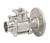 3PC Stainless Steel Clamp Flange Ball Valve with Pad
