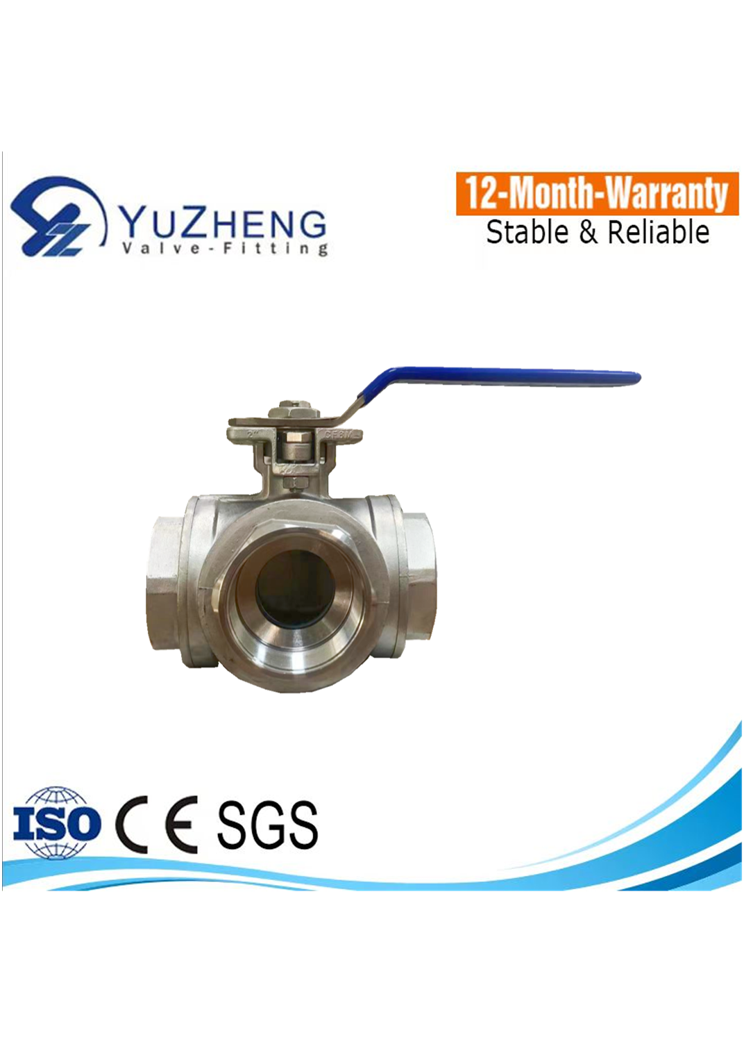4-WAY BALL VALVE WITH HIGH MOUNTING PAD