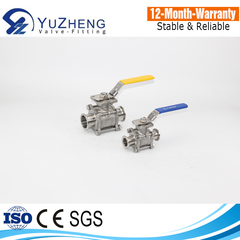 3PC SS304 Quick Ball Valve with Mounting Pad and Handle