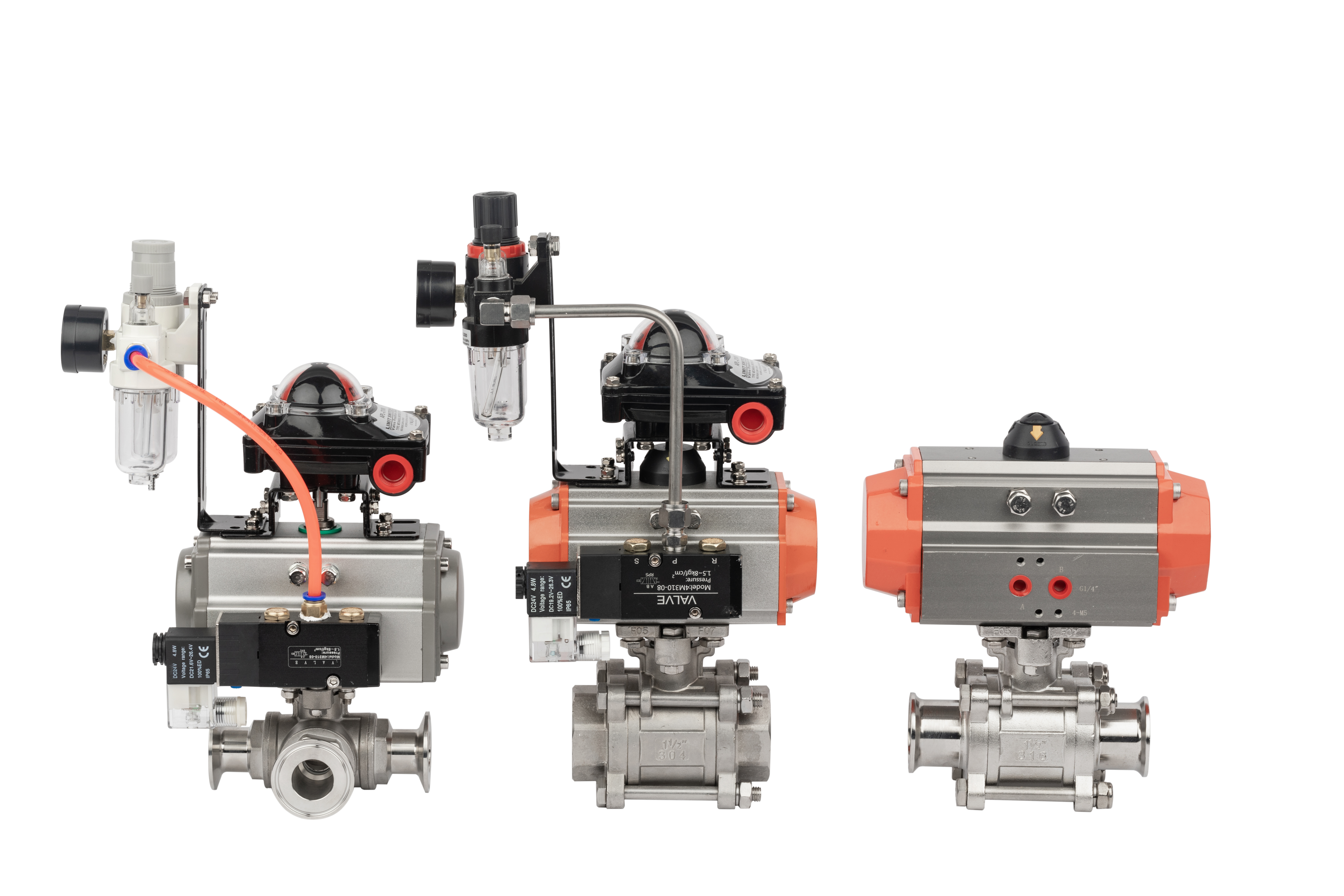Stainless Steel 3Way Clamp Ball Valve with Actuator