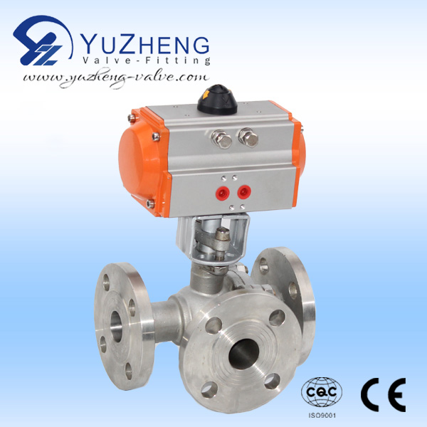 3Way Stainless Steel Ball Valve with Mounting Pad New Type