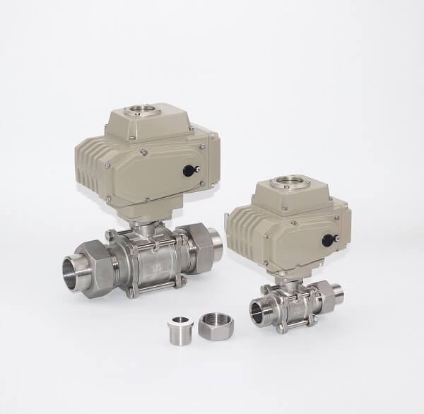3PC Stainless Steel Thread Ball Valve With Union With Actuator